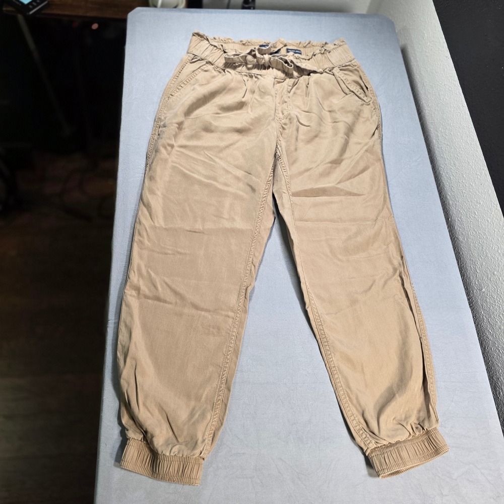 Hollister Womens High Rise Paperbag Waist Jogger Pants Tan Khaki Size Med/Small*